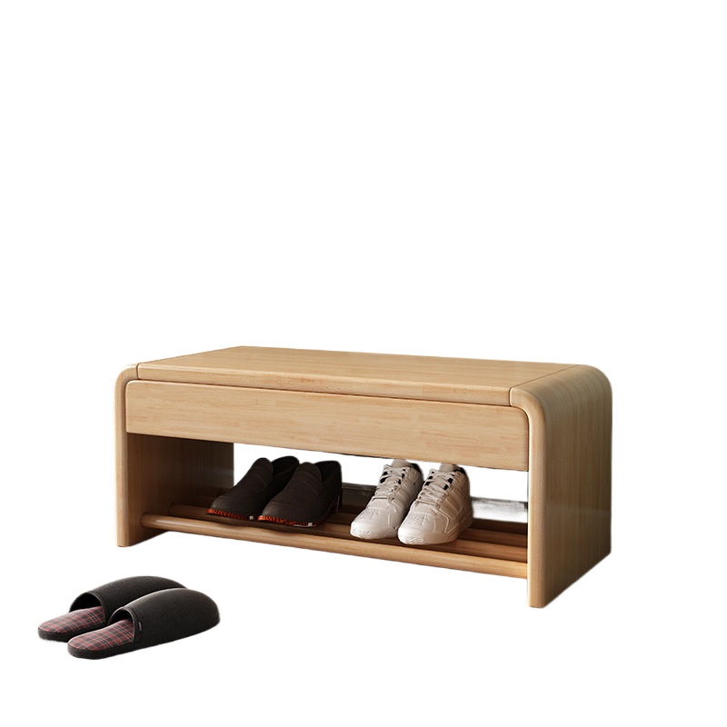 Muji Home Storage - Schuhbank für den Eingangsbereich, Holz-Fußhocker mit